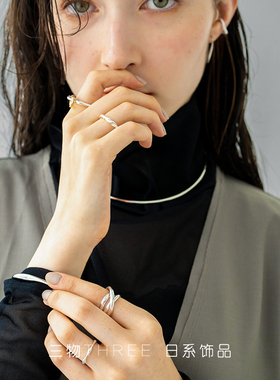 THREE~轻奢秋冬日系清甜风万能银色项圈锁骨链可穿挂吊坠精致礼物