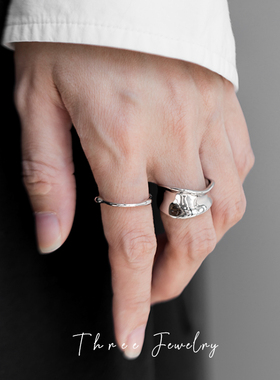 三物THREE~S925银~小众设计抽象异型艺术感别致戒指