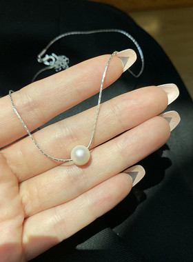 天然淡水珍珠项链ins极简风颈链
