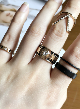 日韩版个性戒指女套装潮人关节指环饰品装饰简约学生清新女款