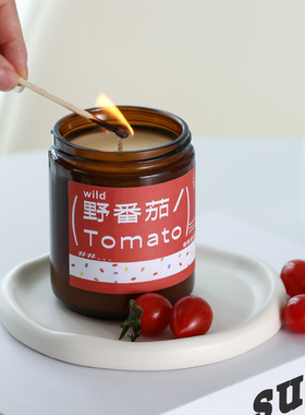 野番茄香薰蜡烛礼物小众家用氛围感蜡烛持久香氛扩香高级伴手礼