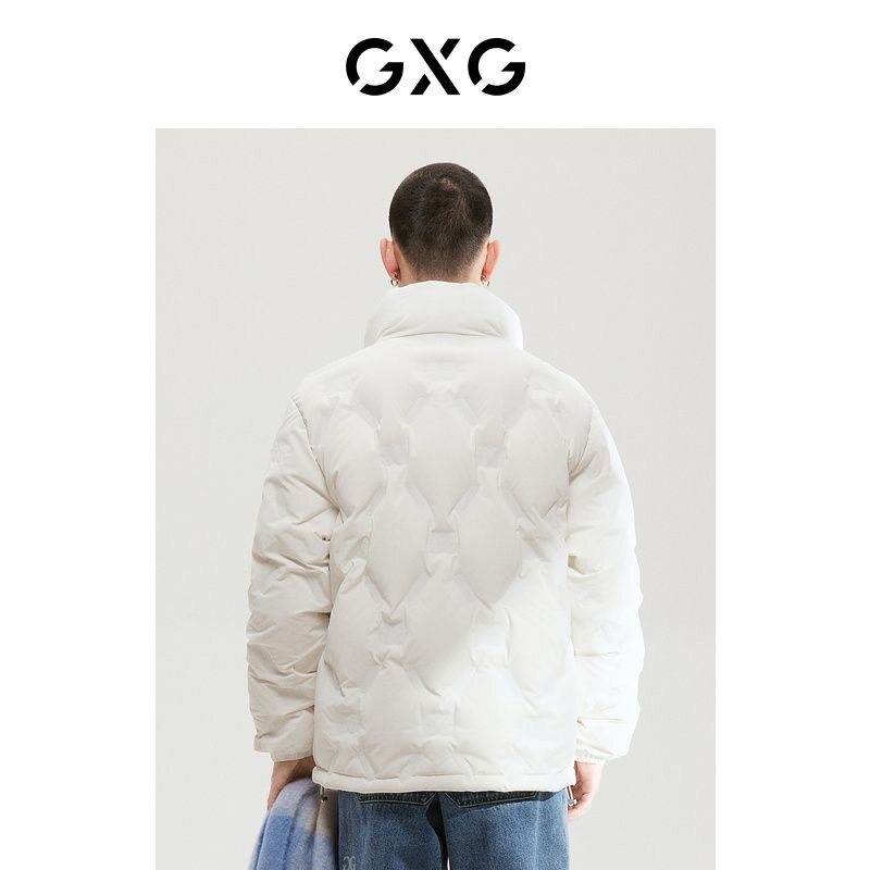 GXG男装商场专柜白色羽绒服潮时尚立领压花冬季新品 GD1111156I