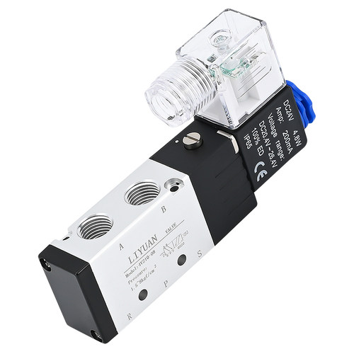 亚德客型电磁阀4V210-08/310-10/410-15二位五通换向阀气阀DC24V - 图3