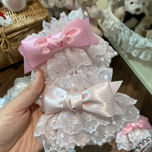 roji原创Lolita蕾丝手袖草莓天使樱花树下搭配蝴蝶结洛丽塔小物 - 图0