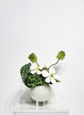 新中式样板间售楼处酒店会所餐厅餐桌洽谈桌茶几家居饰品仿真花艺