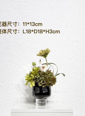 样板房售楼处酒店餐厅餐桌茶几洽谈桌家居饰品中古新中式仿真花