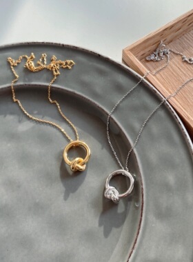 S925纯银简约打结锁骨链日韩气质时尚小众百搭网红锁骨链