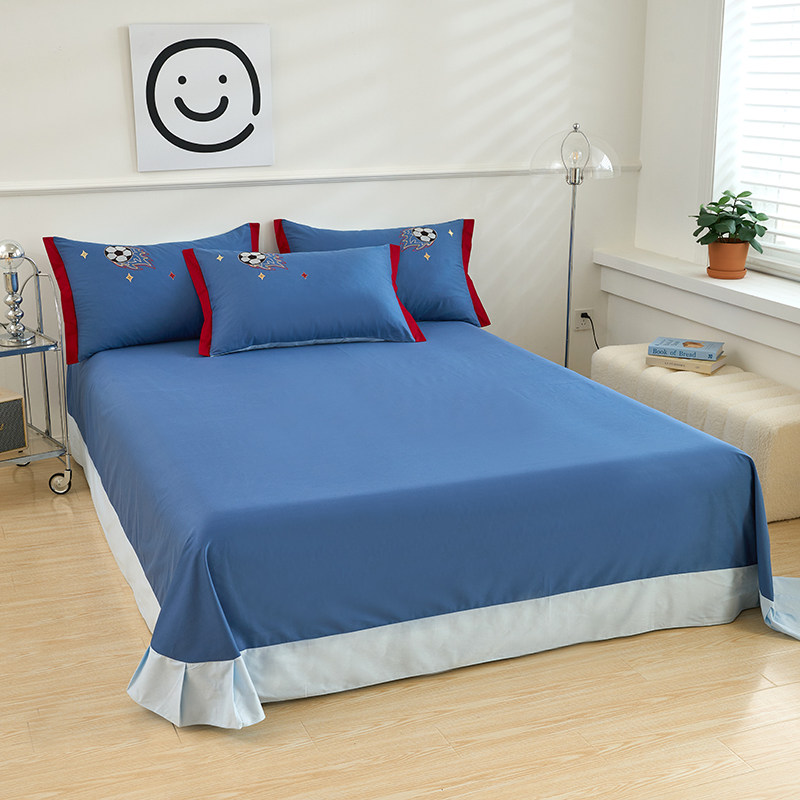 全棉床单四件套男孩青少年纯棉卡通被套男生儿童三件套1.5床笠蓝,淘宝优惠券,粉丝福利购,淘宝优惠卷