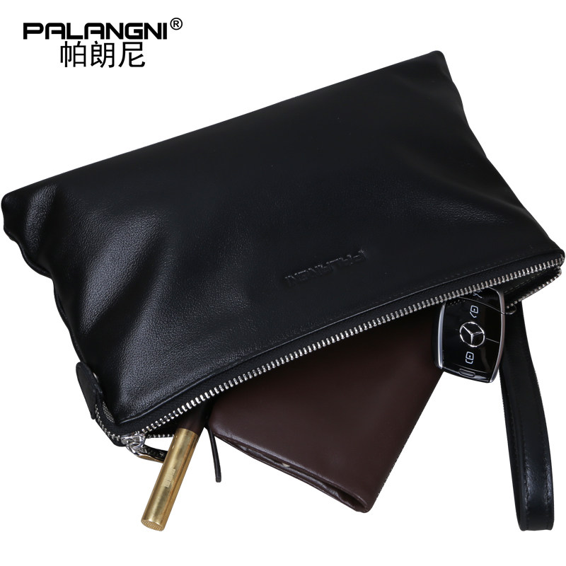 真皮男士2022新款潮韩版手拿包 帕朗尼箱包男士包袋