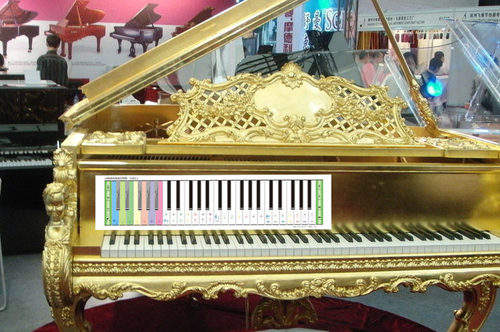 48键钢琴键盘图彩色纸 仿真彩色钢琴纸键盘1：1 练指法 - 图0