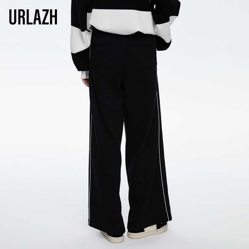 URLAZH有兰新款黑色宽松直筒休闲裤女IM1PA34 - 图0