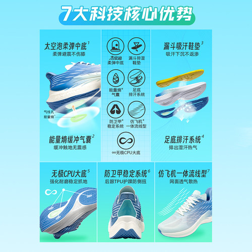 OneMix玩觅风爽跑鞋减震耐磨体育生训练鞋单网薄款跑步鞋女 - 图0