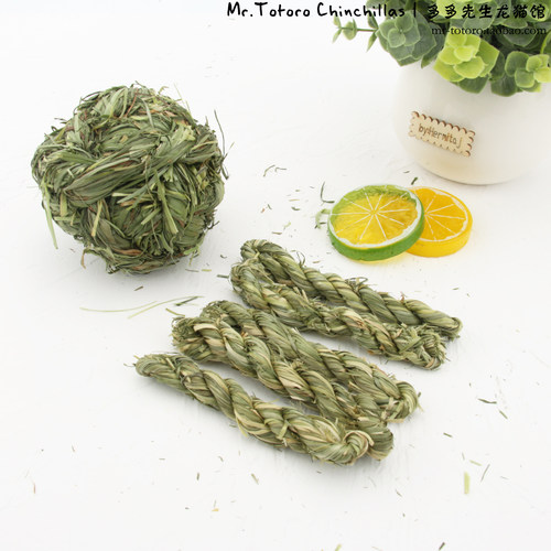 会员赫尔达龙猫兔子解闷玩具草编提摩西牧草球麻花独立包装卫生* - 图0