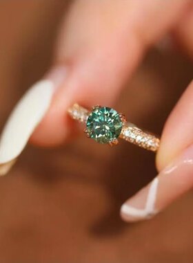 蕾迪高定贝拉公主1克拉摩根红莫桑意大利工艺时尚戒指