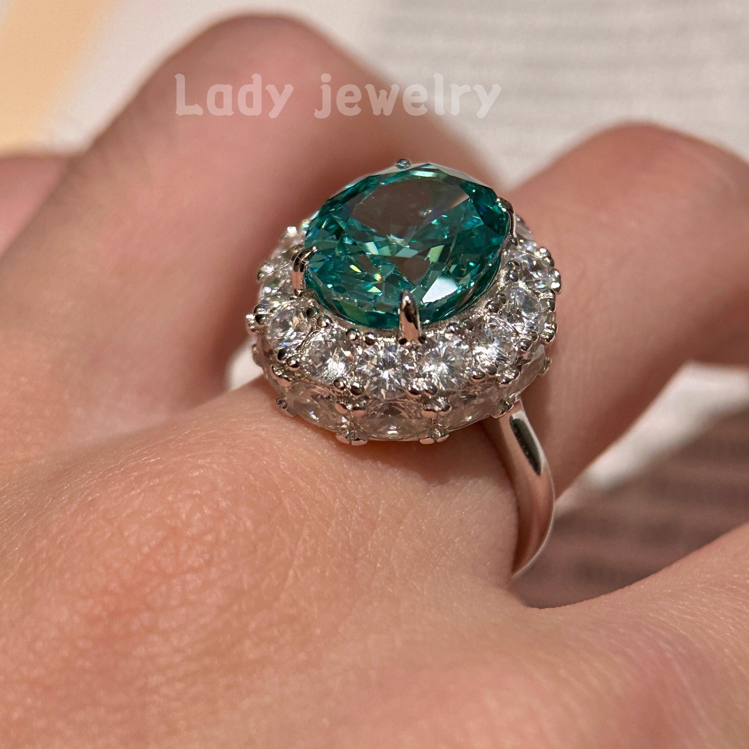 蕾迪「豪镶鸽子蛋」 马尔代夫帕拉伊巴色｜s925银镀金｜满圈钻戒,淘宝优惠券,粉丝福利购,淘宝优惠卷