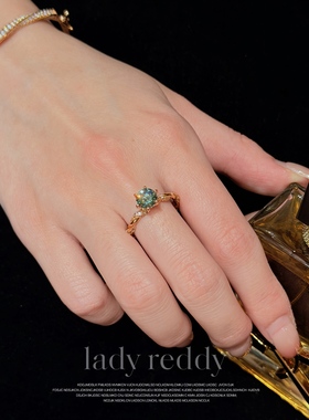 蕾迪1克拉彩色莫桑钻爆闪戒指