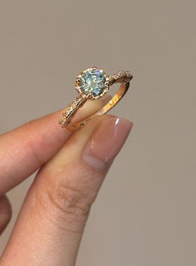 蕾迪一克拉莫桑雅典娜戒指环