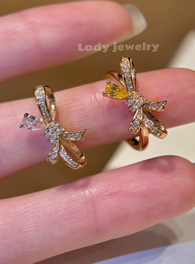 蕾迪高定少女心事slmys系列冰花切蝴蝶结意大利工艺时尚百搭戒指