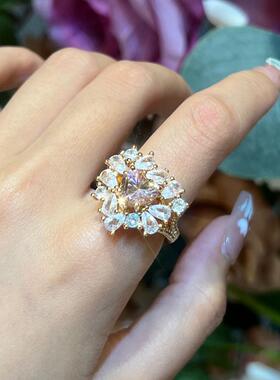 蕾迪高定仙女座4克拉爱心冰花切意大利工艺时尚百搭戒指