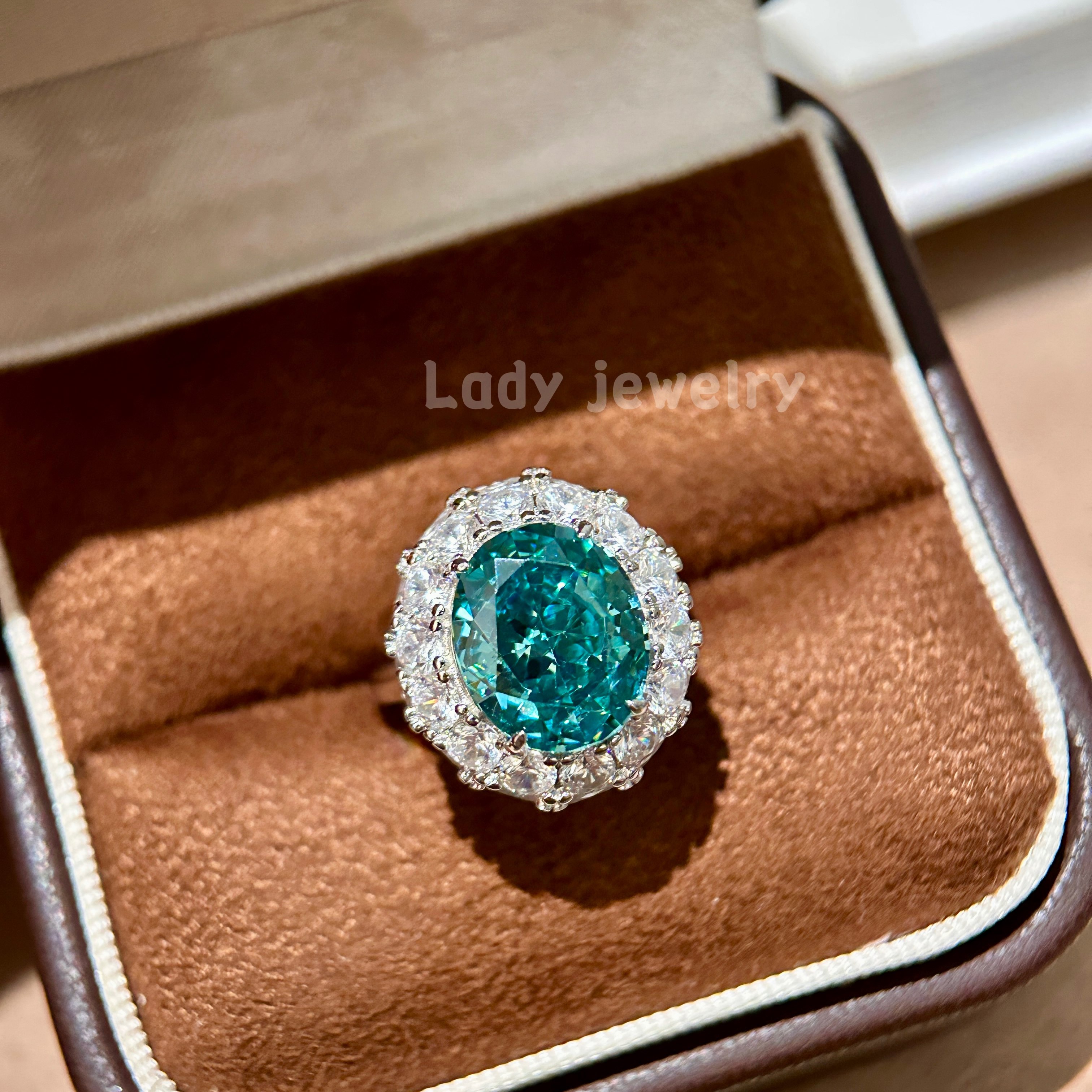 蕾迪「豪镶鸽子蛋」 马尔代夫帕拉伊巴色｜s925银镀金｜满圈钻戒,淘宝优惠券,粉丝福利购,淘宝优惠卷