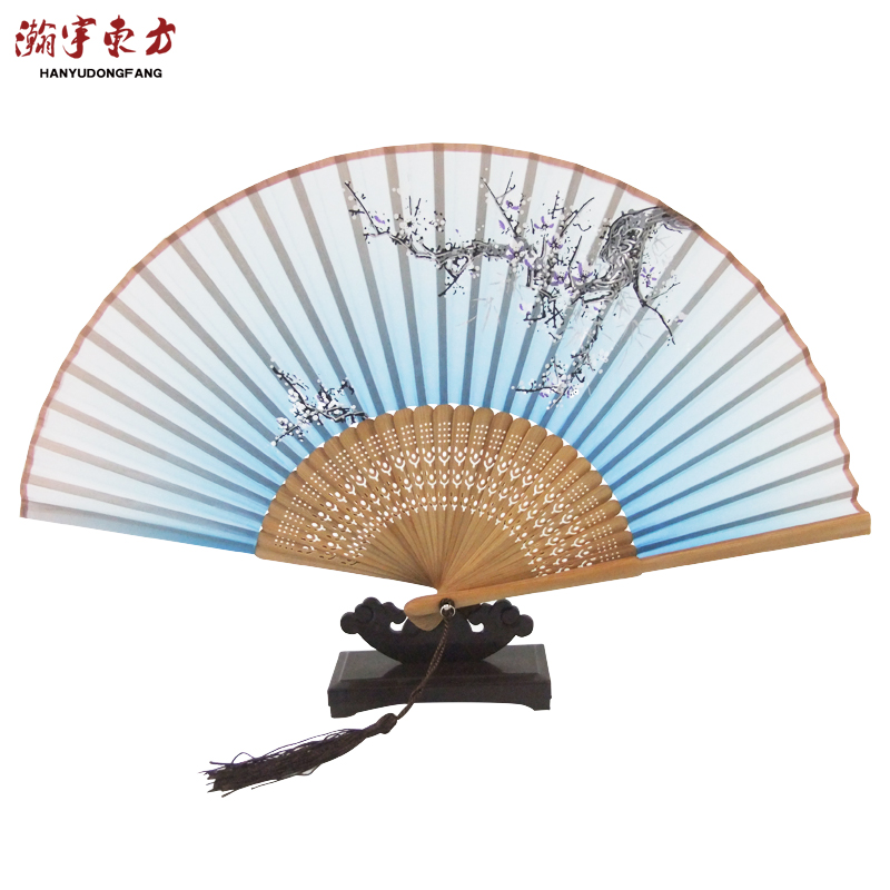 瀚宇東方中國特色女士絲綢中國風工藝古風蘇杭摺扇出國禮品送老外