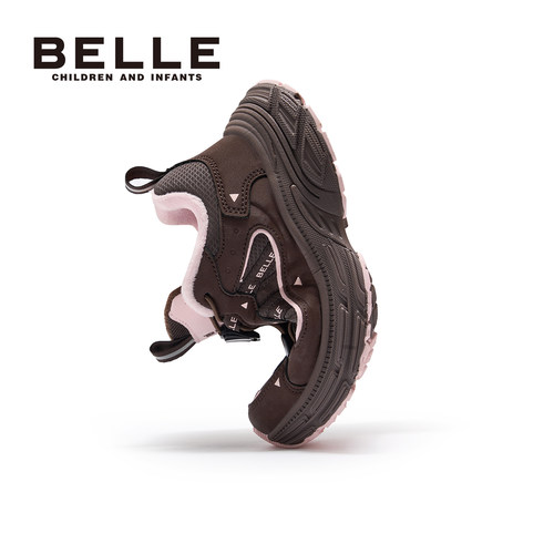 百丽童鞋儿童运动鞋冬季棉鞋加绒保暖防滑女童户外登山休闲老爹鞋 - 图1