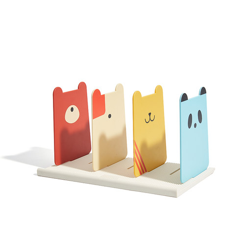 杰丽斯卡通书立架桌面书本收纳架学生书桌收纳神器挡板书架桌面收纳盒书本支架放书可调书挡桌面书架书立4601 - 图3