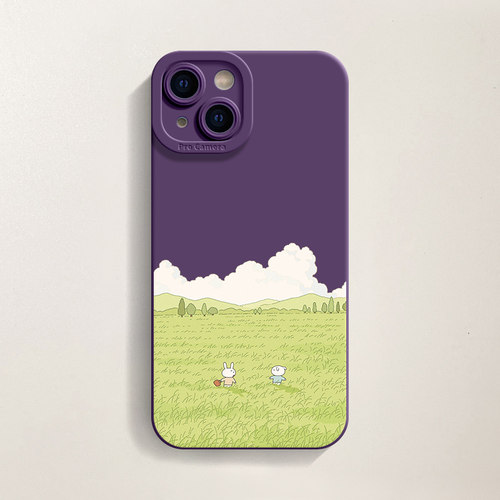 壳壳大世界文艺油画田园风适用苹果14/15手机套iphone16pro手机壳13高级感12pro软壳11新款12全包XR保护套女 - 图1