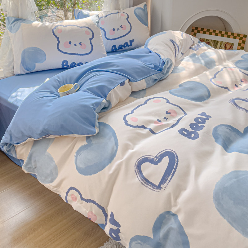 迪士尼水洗棉印花四件套亲肤床上四件套被套床单三件套学生宿舍