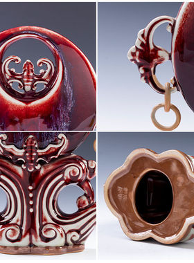 神垕镇陶瓷器钧瓷摆件窑变工艺品中式复古家居客厅酒柜装饰品摆设