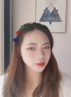 植绒酒红色小抓夹抓夹发夹刘海夹