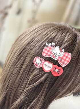 正版hellokitty红色波点边夹少女