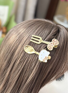 hellokitty个性金属汤勺发夹钥匙