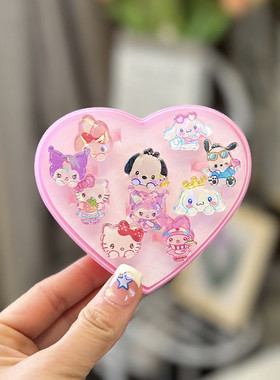 亚克力开口戒指可爱爱心礼盒首饰