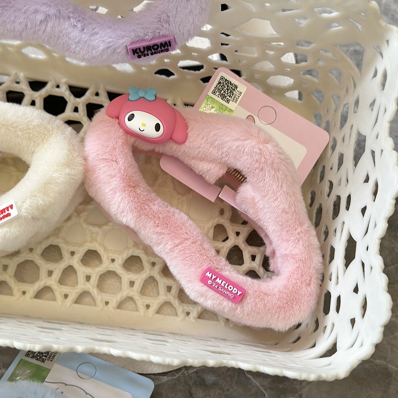 正品三丽鸥头饰毛绒云朵鲨鱼夹凯蒂猫大号抓夹少女秋冬发饰盘发夹,淘宝优惠券,粉丝福利购,淘宝优惠卷