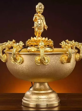 纯铜九龙吐水浴佛盆太子佛释迦牟尼佛寺庙诞日浴佛用品浴佛节用品