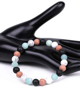 男女天然红木珠欧美夜光珠手链