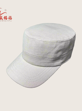 盛锡福复古亚麻平顶帽男女春夏百搭透气经典潮流平顶帽