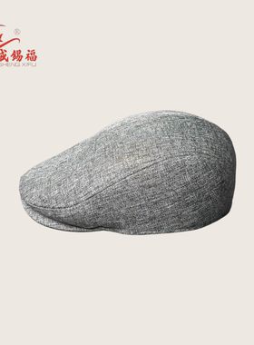 盛锡福复古前进帽男女春夏百搭麻纺长沿帽鸭舌帽