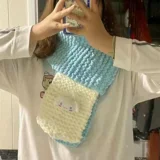 Коралловый шарф, плетеный клубок пряжи ручной работы, набор материалов, с медвежатами, DIY