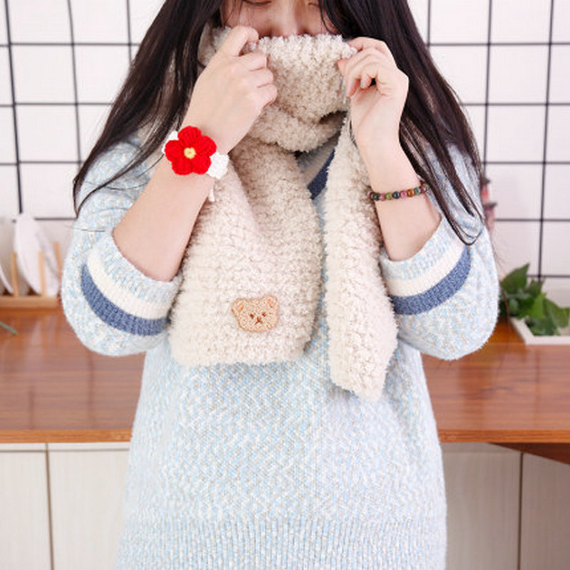 手编情人棉爱心围巾线8股牛奶棉粗毛线diy手工棒针编织毛线团针织 - 图3