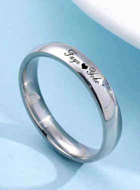 fayeYoko粉丝纪念情侣戒指钛钢