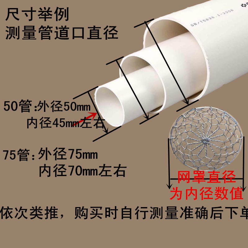 管道防鼠网罩浴室地漏洞防鸟网排污管过滤防堵不反水不锈钢加密网 - 图1