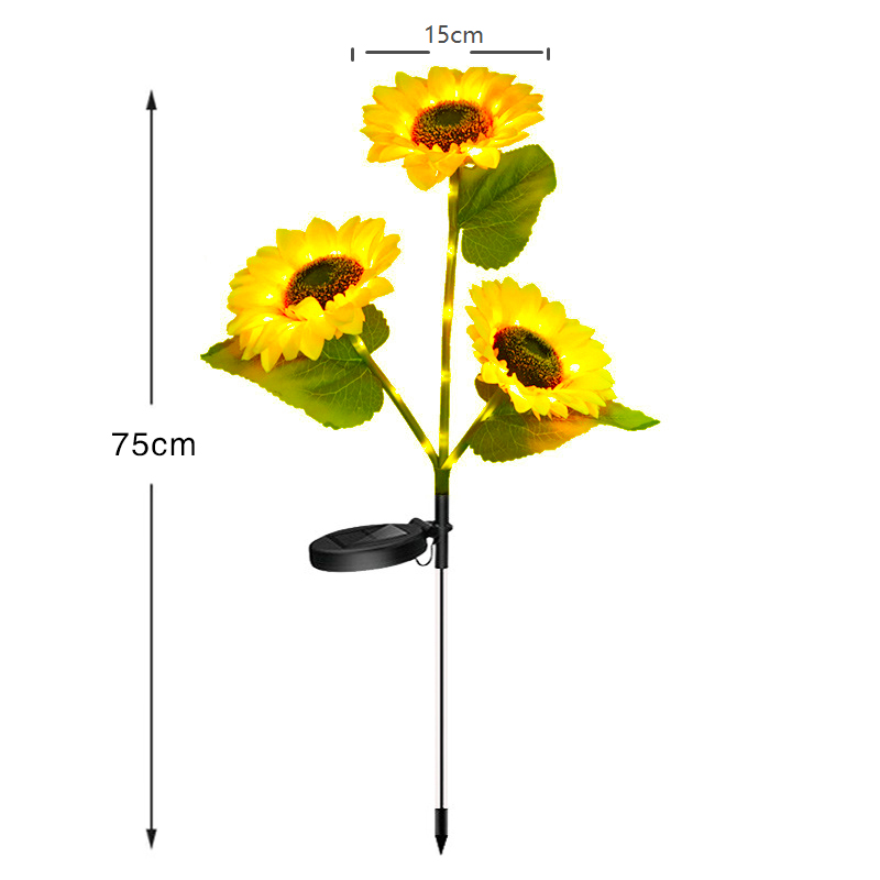 太阳能向日葵花灯户外花园庭院别墅草坪景观装饰灯LED仿真花地插