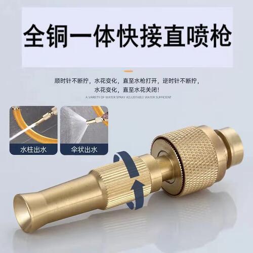 全铜增压喷枪水枪头可调节喷枪浇花浇菜灌溉园林洗车神器万能接头 - 图0