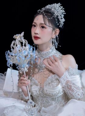 权杖手捧花婚礼diy材料新娘仙女重工成品婚纱走秀高级表演道具