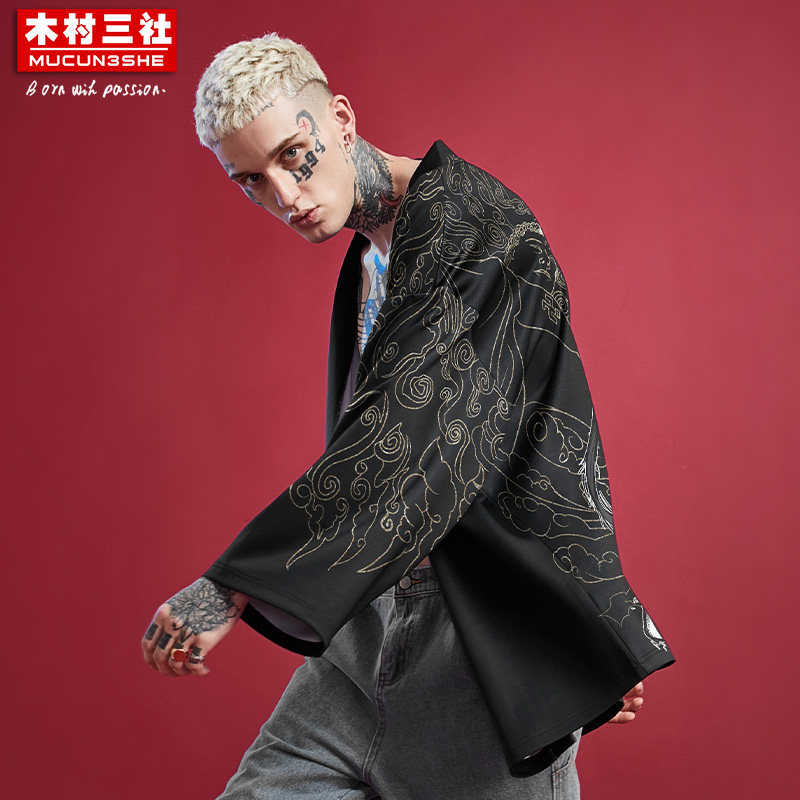 木村三社x红莲之梦 大圣向佛印花潮牌男女道袍防晒衣开衫汉服外套