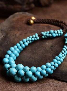 新款白色项链女夸张个性短款民族风个性百搭洋气网红毛衣链配饰