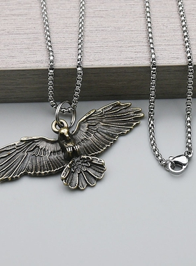 霸气个性雄鹰展翅项链男女嘻哈朋克老鹰雕饰品鹰爪吊坠