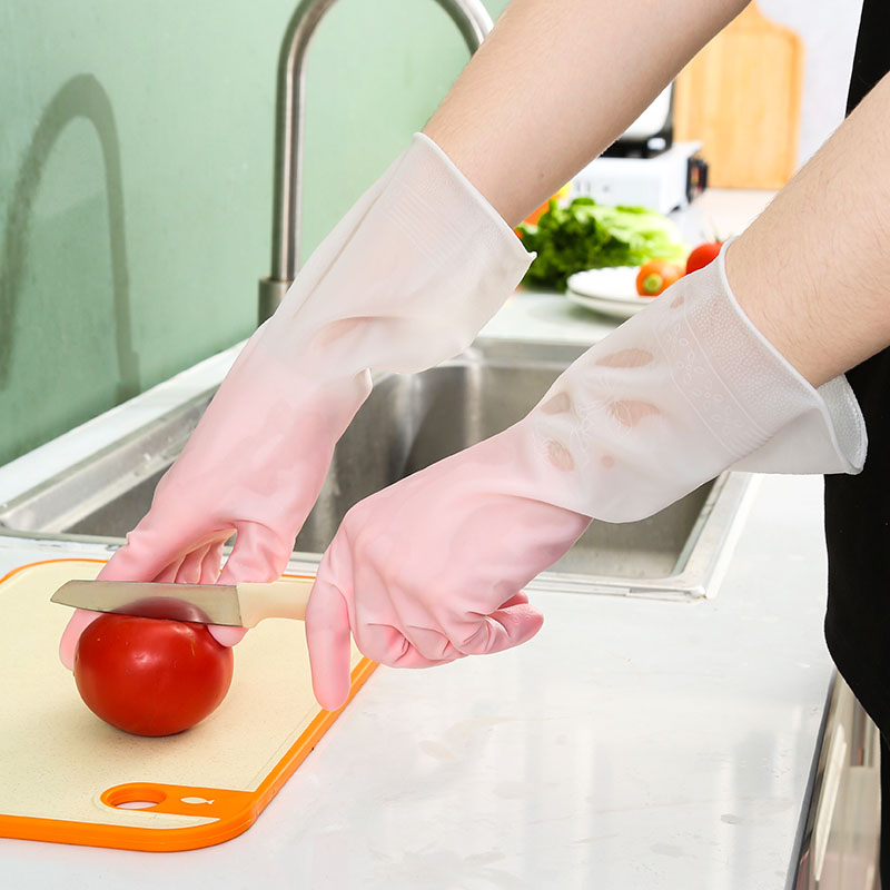 洗碗手套女厨房专用乳胶橡胶耐用刷碗洗衣服胶皮家务清洁防水家用 - 图1